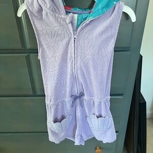 Disney Purple Hooded Romper with Ariel Design